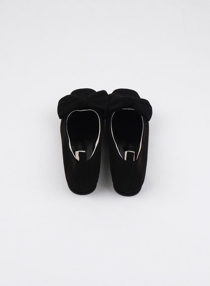 Big Bow Square Toe Flats OJ405