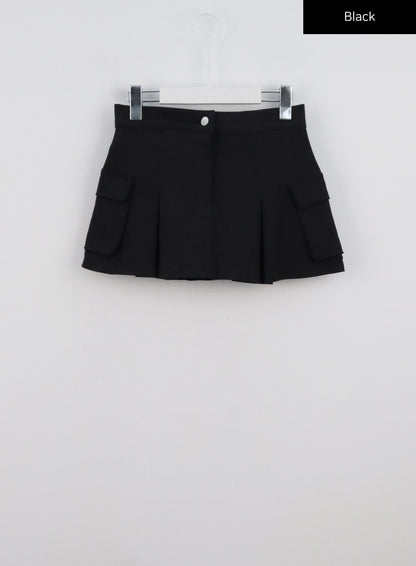 Cargo Pleated Mini Skirt CL326