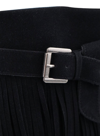 Boho Buckled Fringe Boots OA425