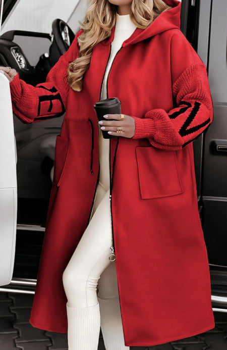 Women's Hooded Windbreaker Trench Coat