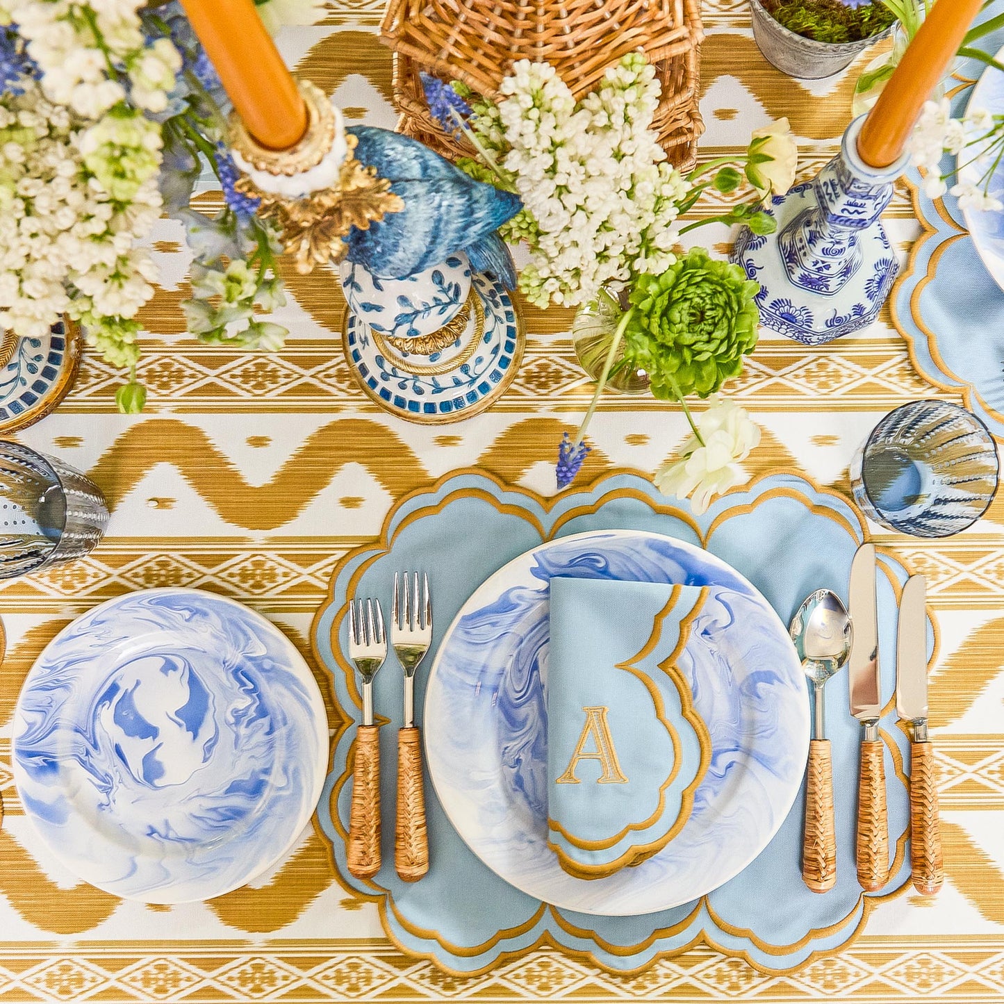 Julia Blue Marbled Starter Plate (Set of 4)