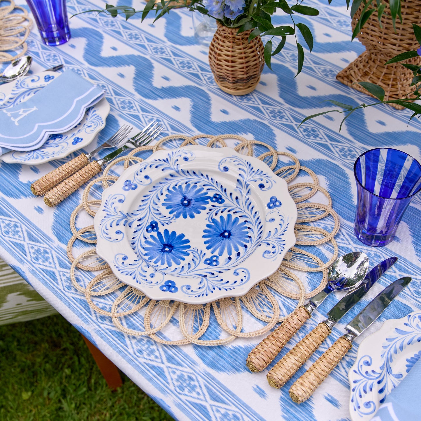 Blue Flowers Dinner Plate