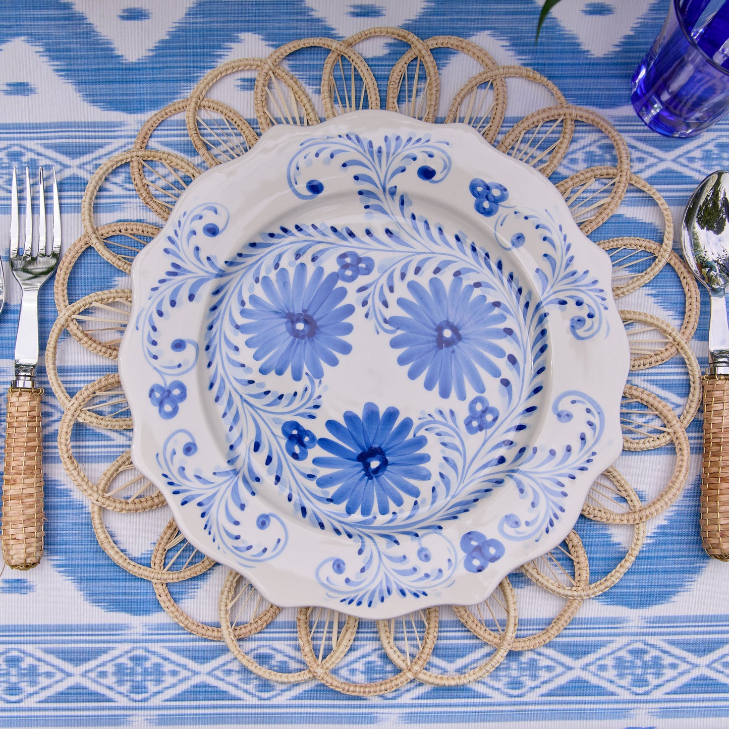 Blue Flowers Dinner Plate