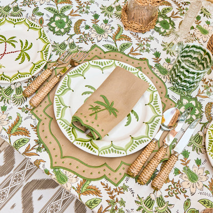 Sand & Green Celestria Palm Tree Napkins (Set of 4)