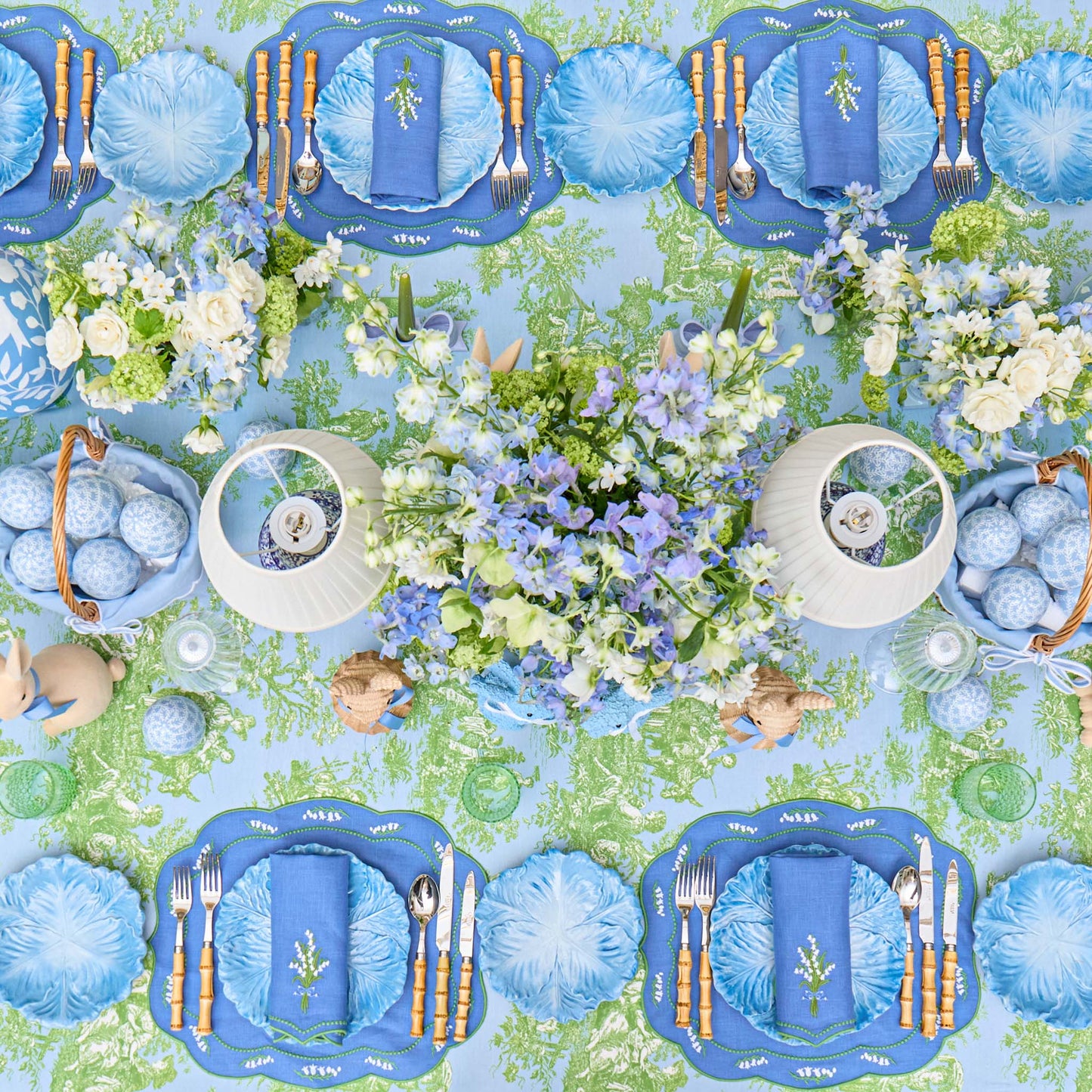 Blue Serena Cabbage Starter Plates (Set of 4)
