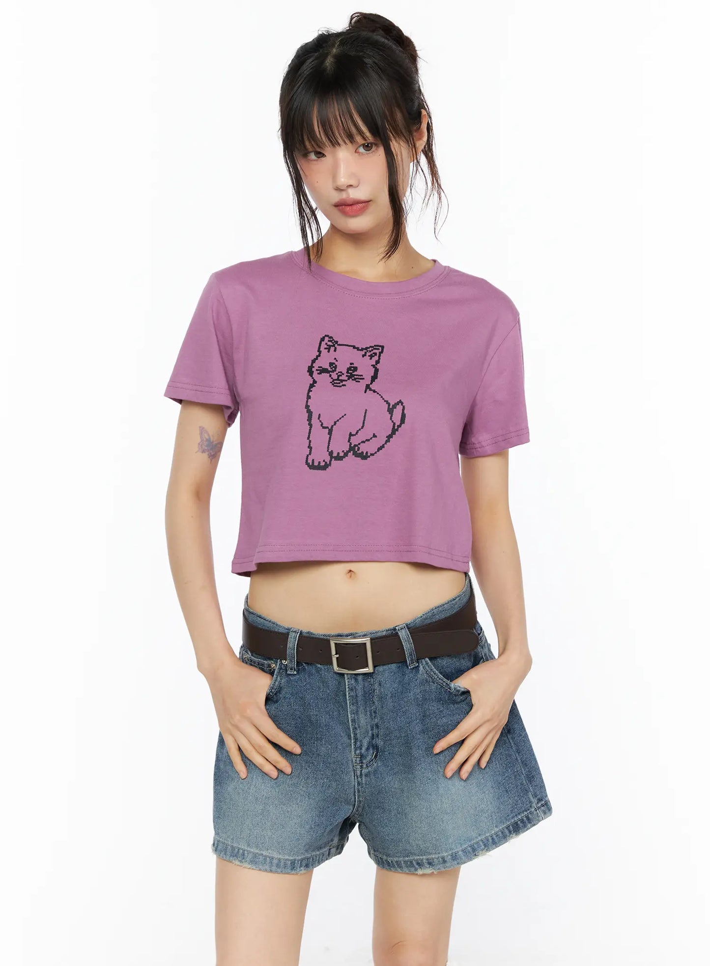 Animal Graphic Crop Tee CU530