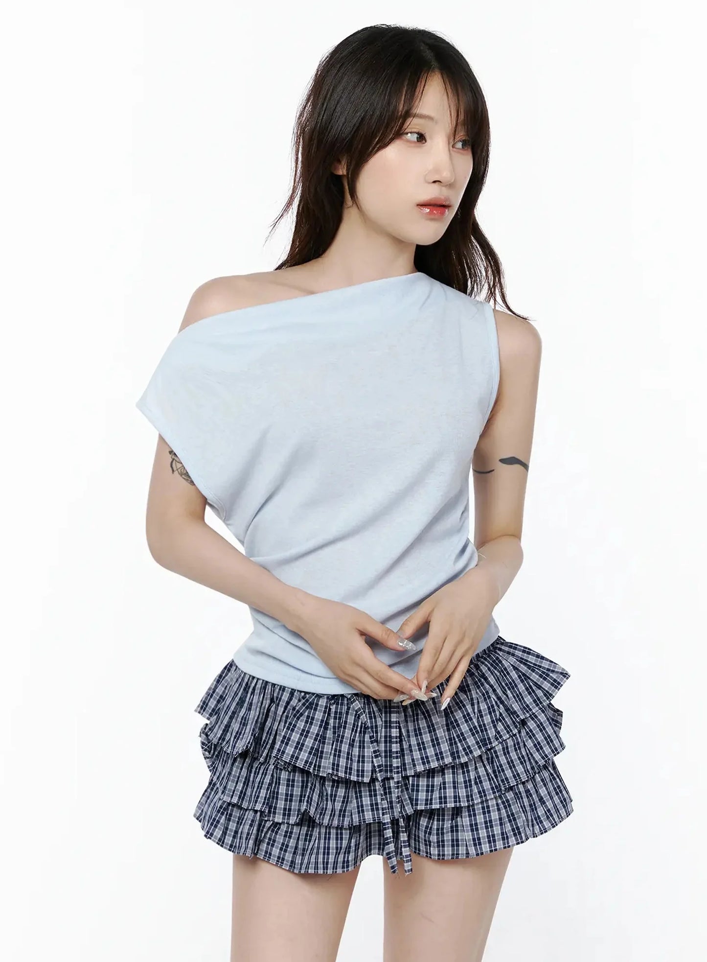Asymmetric Off-Shoulder Top IL506