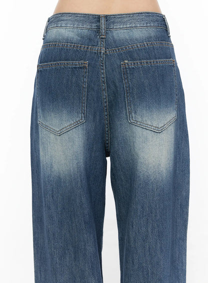 Auralie Vintage Washed Wide Leg Jeans CL502