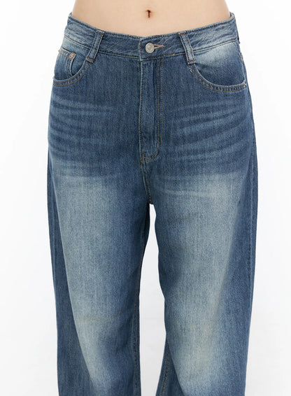 Auralie Vintage Washed Wide Leg Jeans CL502