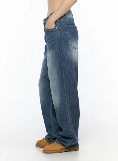 Auralie Vintage Washed Wide Leg Jeans CL502