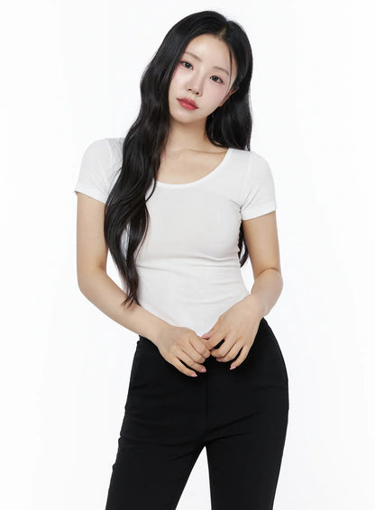 Basic U-Neck Tee IU525
