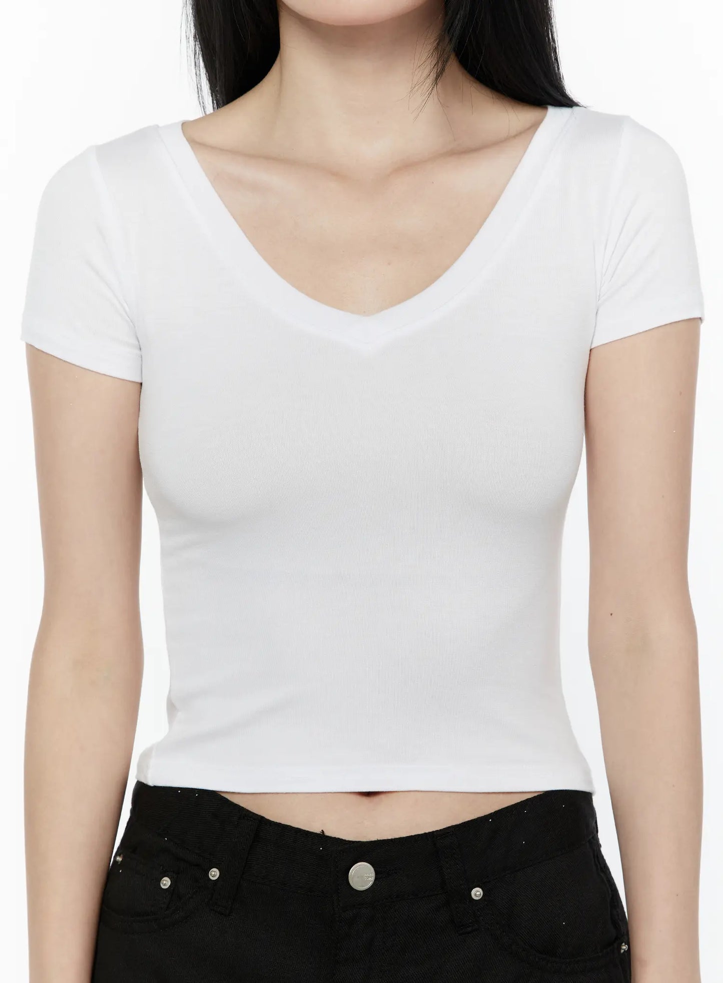 Basic V-Neck Crop Top IL506