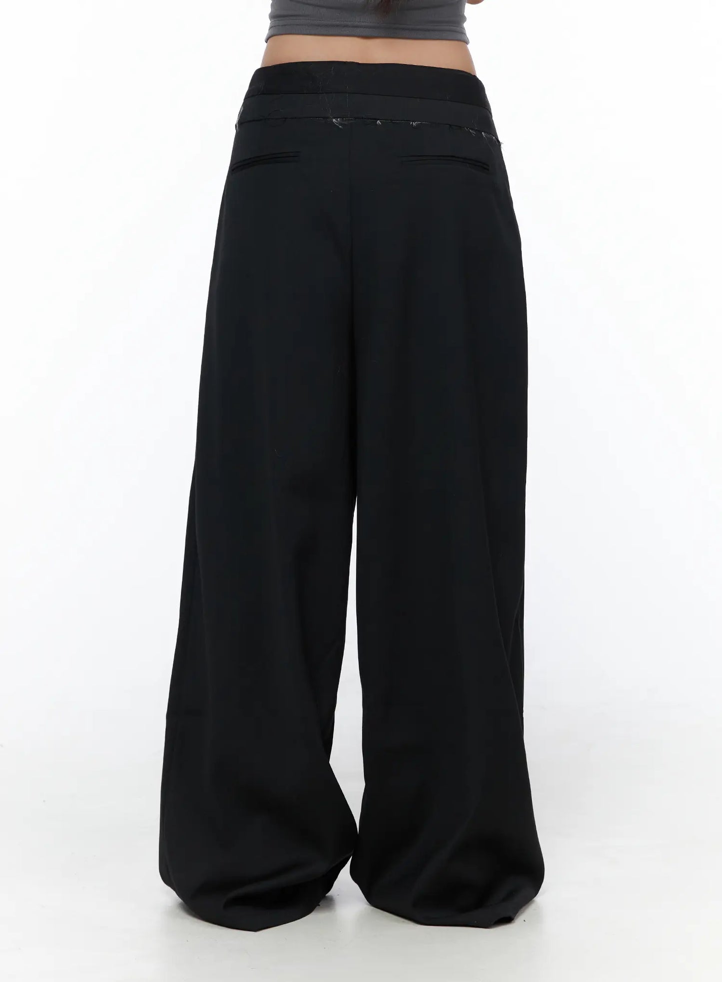 Belted Pintuck Wide Slacks CL510