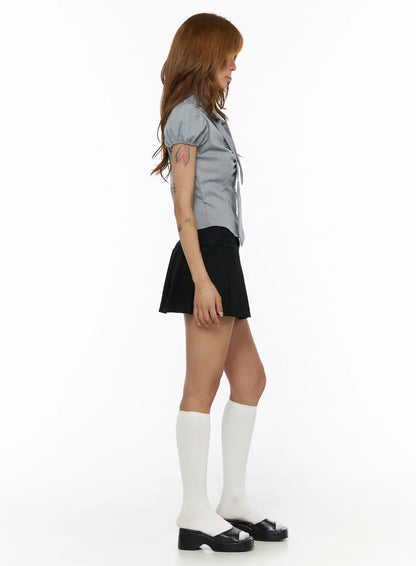 Bow Detail Puff Blouse CL503