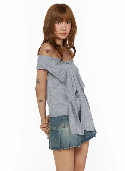 Bow Off-Shoulder Top CL503