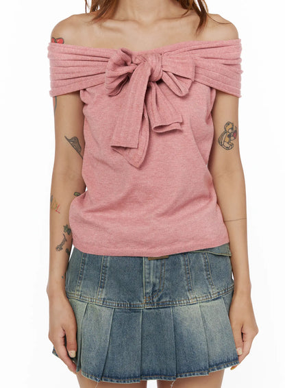 Bow Off-Shoulder Top CL503