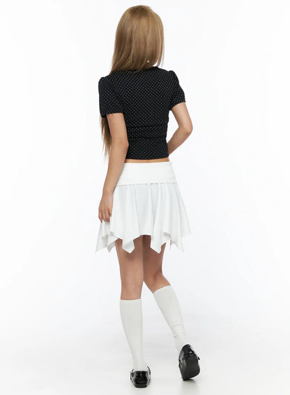 Button Flare Mini Skirt CU524