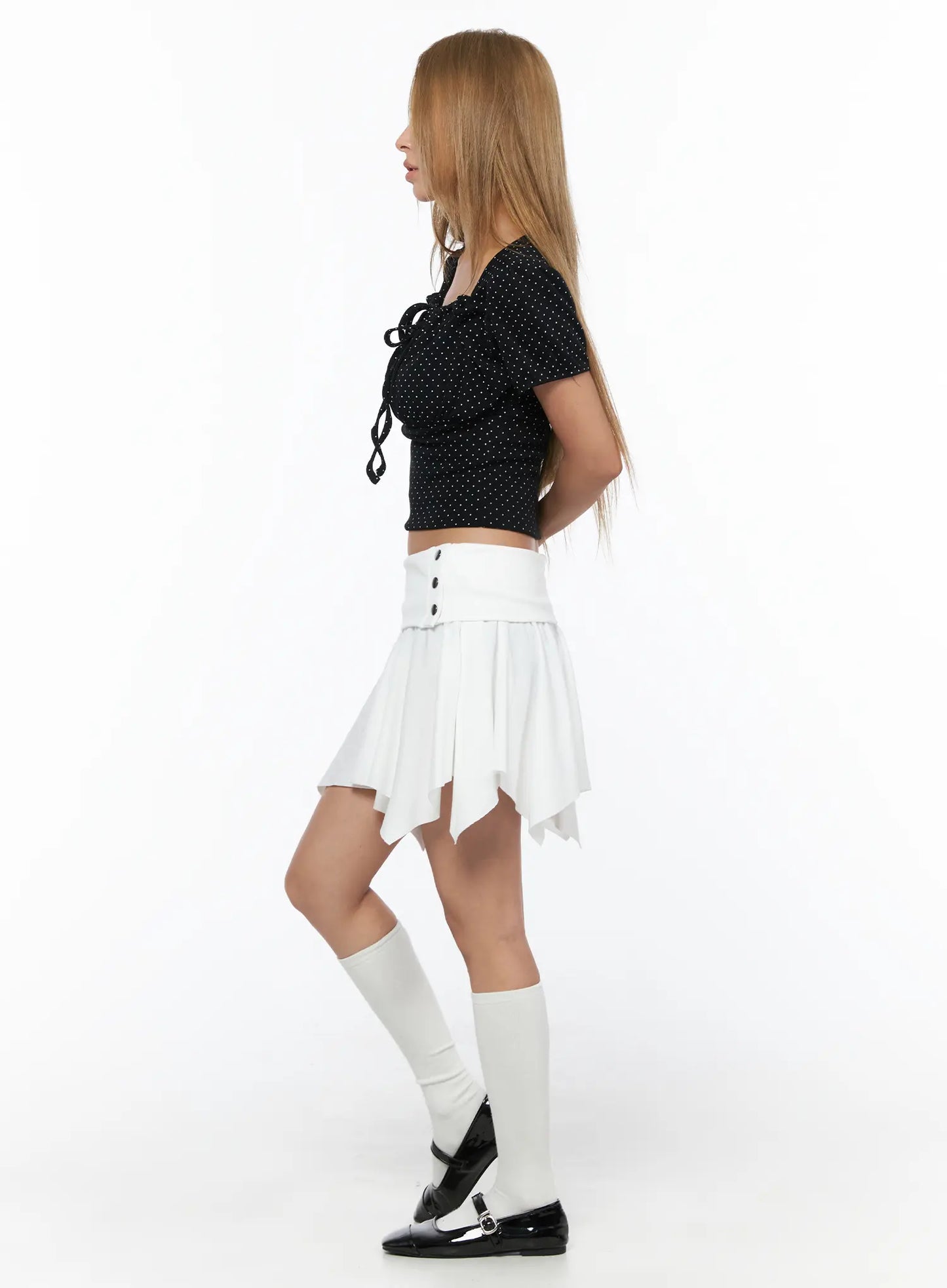 Button Flare Mini Skirt CU524
