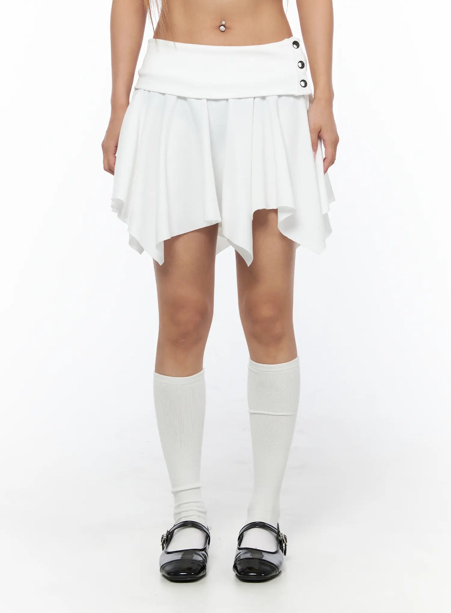 Button Flare Mini Skirt CU524