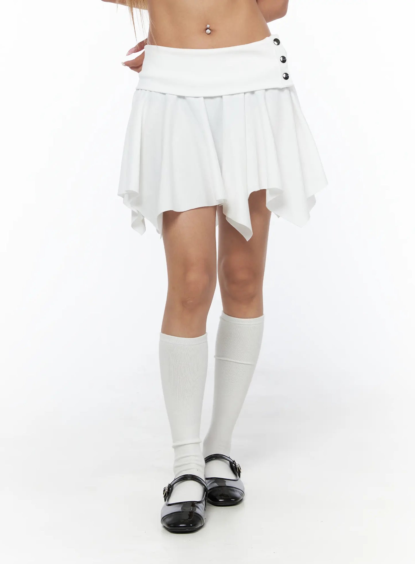 Button Flare Mini Skirt CU524