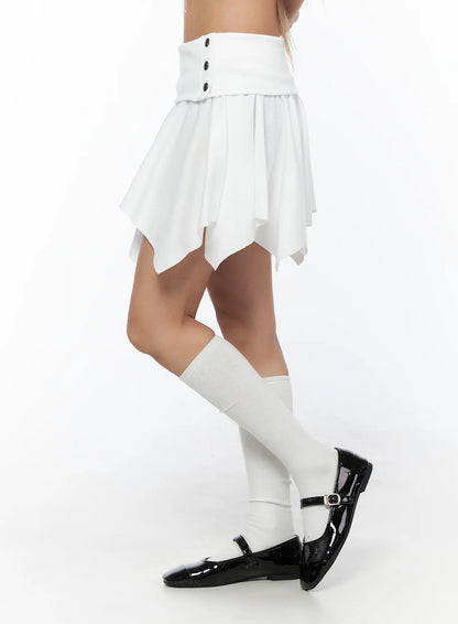 Button Flare Mini Skirt CU524