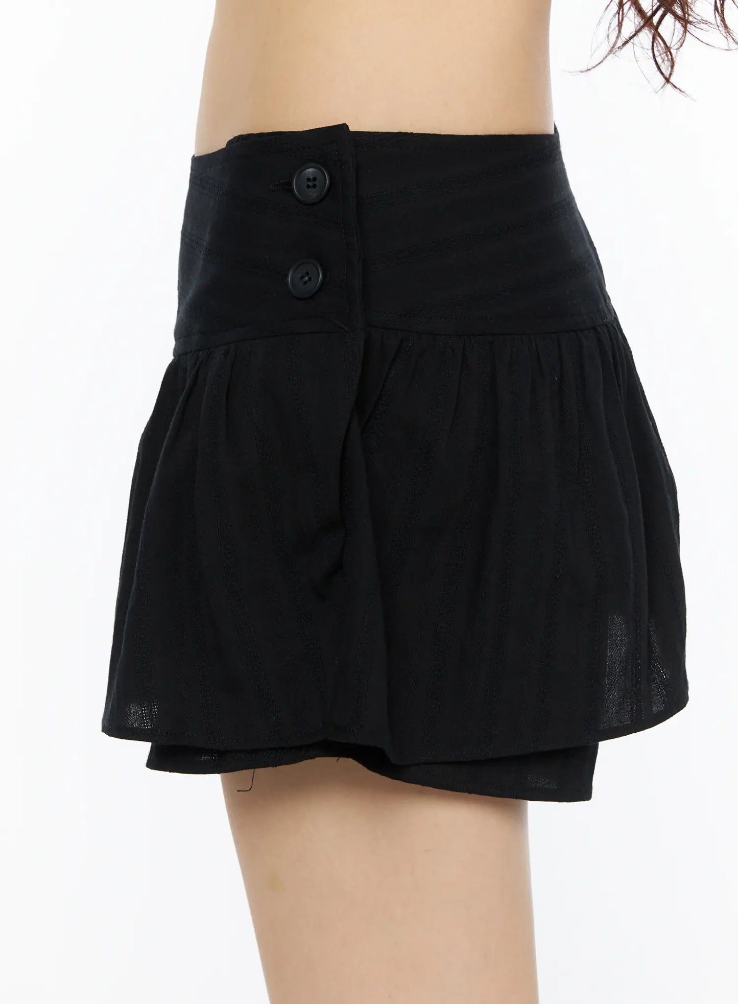 Button Flare Mini Skirt CU530