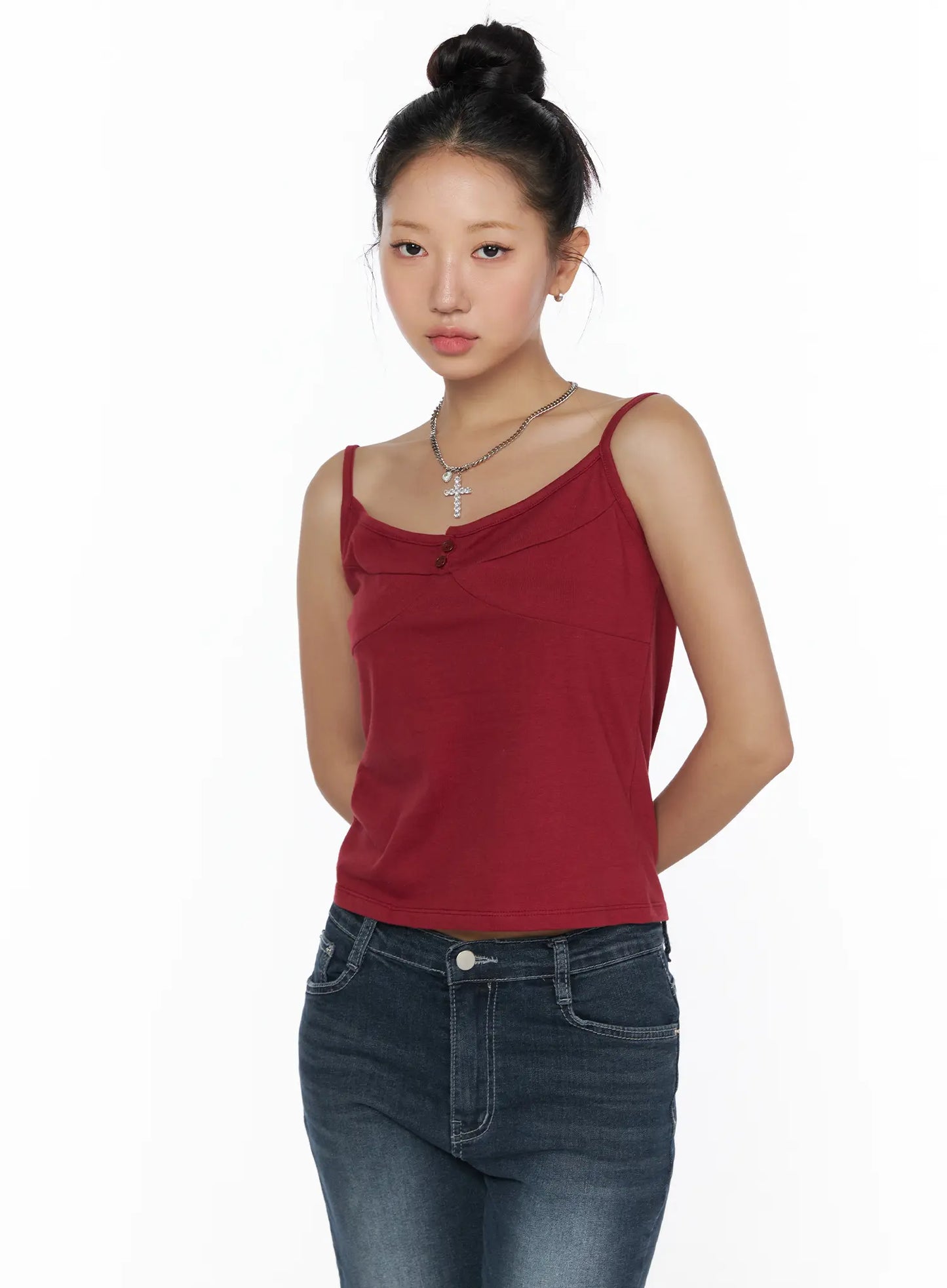 Button Sleeveless Top CL510