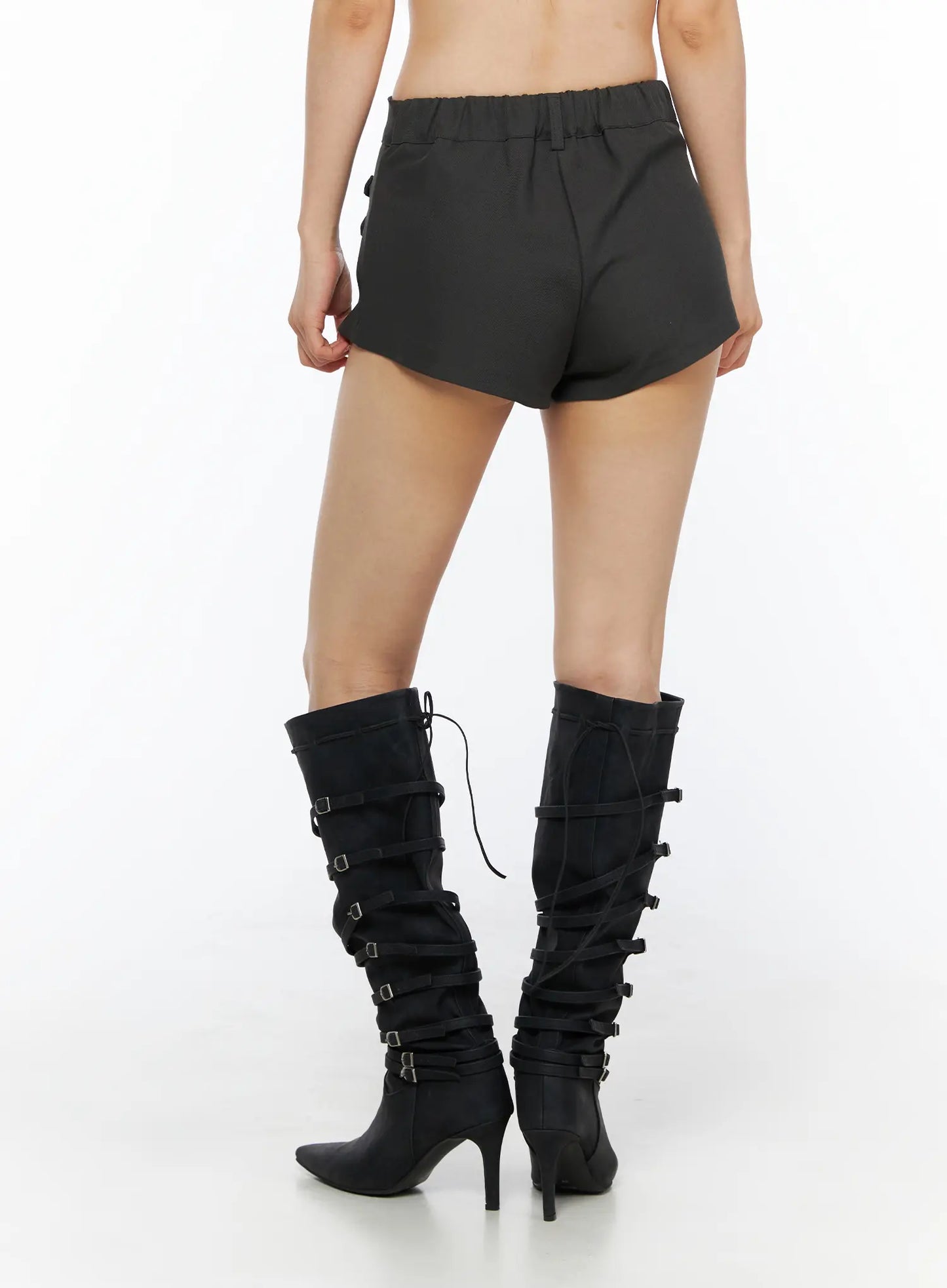 Buttoned Military High Waist Shorts CL502
