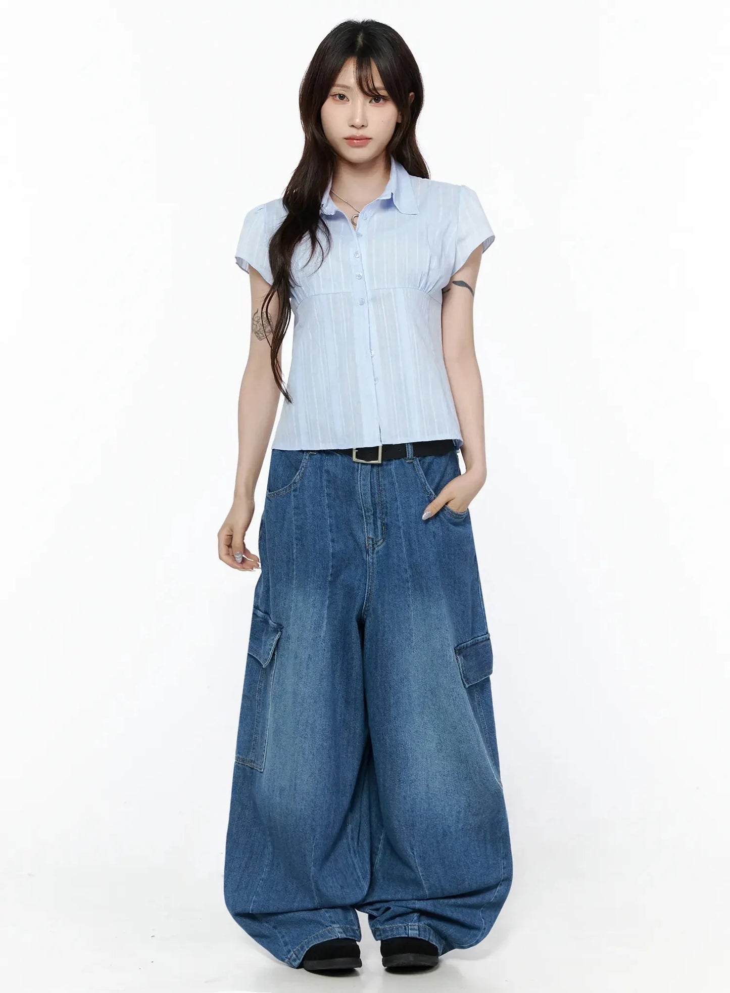 Carla Wide Cargo Jeans IL506