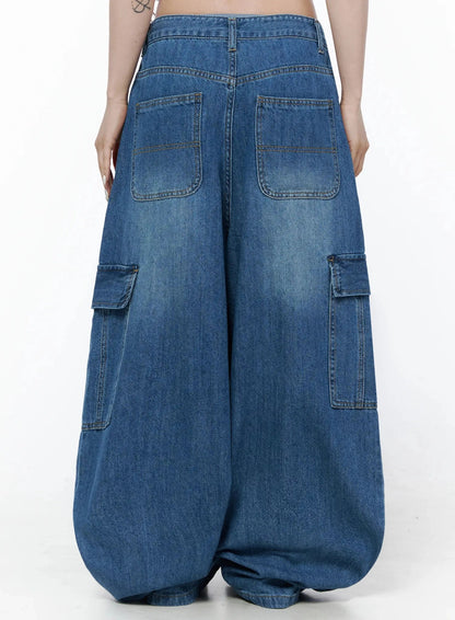 Carla Wide Cargo Jeans IL506