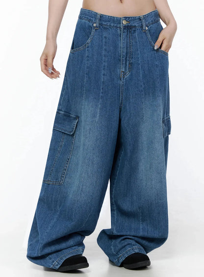 Carla Wide Cargo Jeans IL506