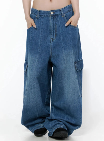 Carla Wide Cargo Jeans IL506