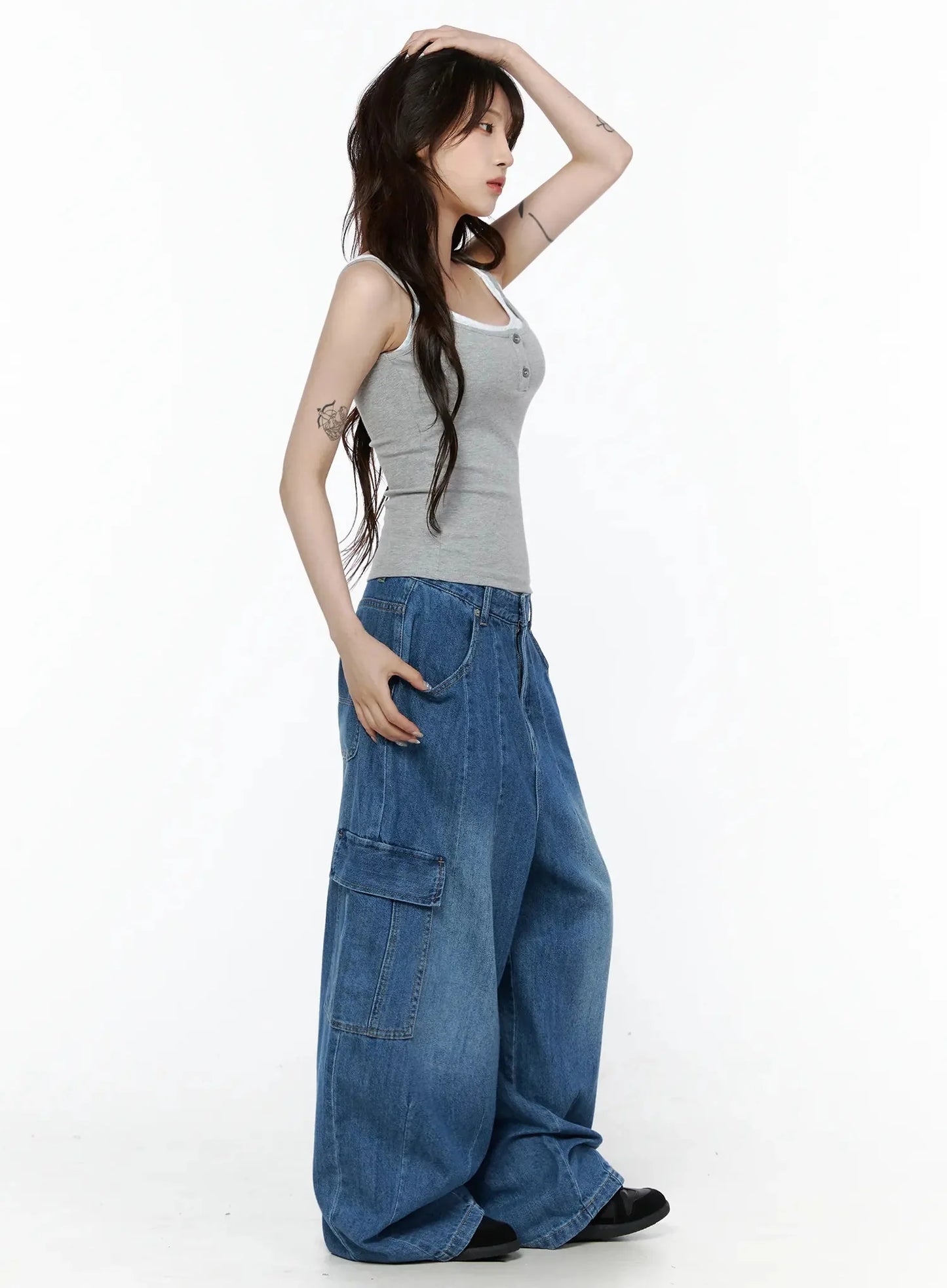 Carla Wide Cargo Jeans IL506