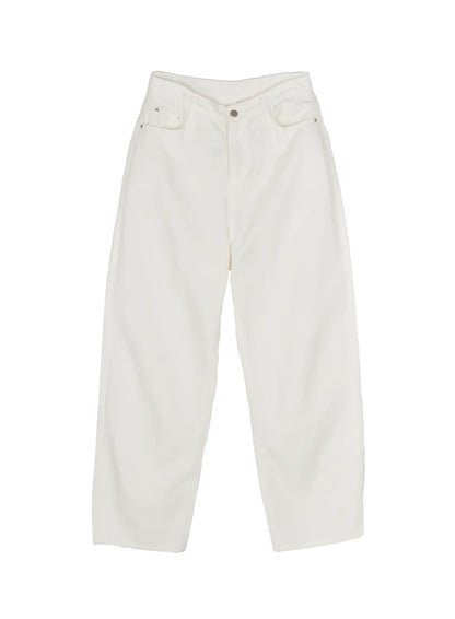 Casual Low-Rise Wide Leg Cotton Pants IL506