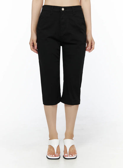 Casual Slim-Fit Capri Pants IU525