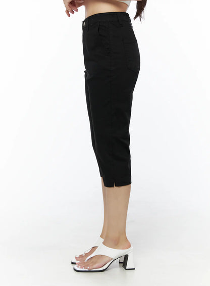 Casual Slim-Fit Capri Pants IU525