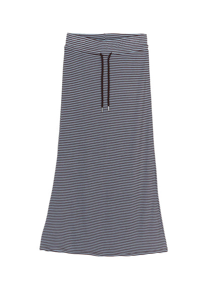 Casual Striped Drawstring Maxi Skirt IU525