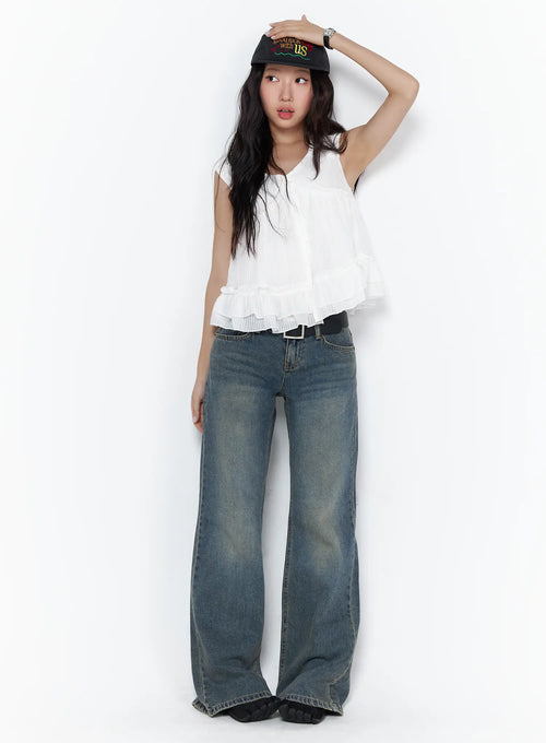 Cedar Vintage Wash Low-Rise Straight Jeans CL510