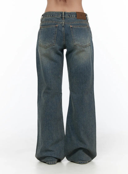 Cedar Vintage Wash Low-Rise Straight Jeans CL510