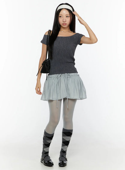 Chiffon Flare Mini Skirt CU526