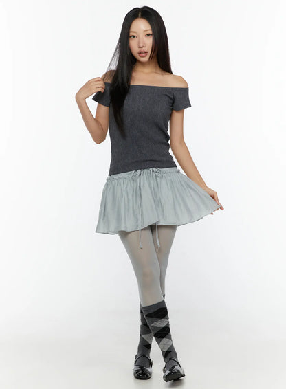 Chiffon Flare Mini Skirt CU526