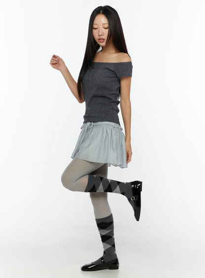 Chiffon Flare Mini Skirt CU526