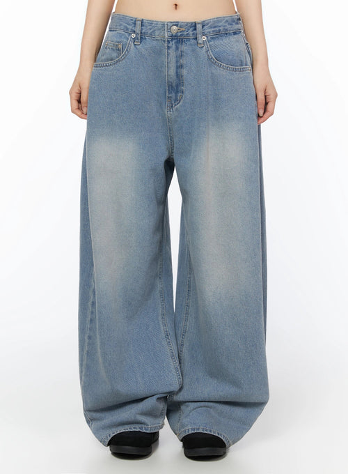 Coleen Side Pleat Baggy Jeans IL502