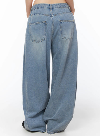 Coleen Side Pleat Baggy Jeans IL502