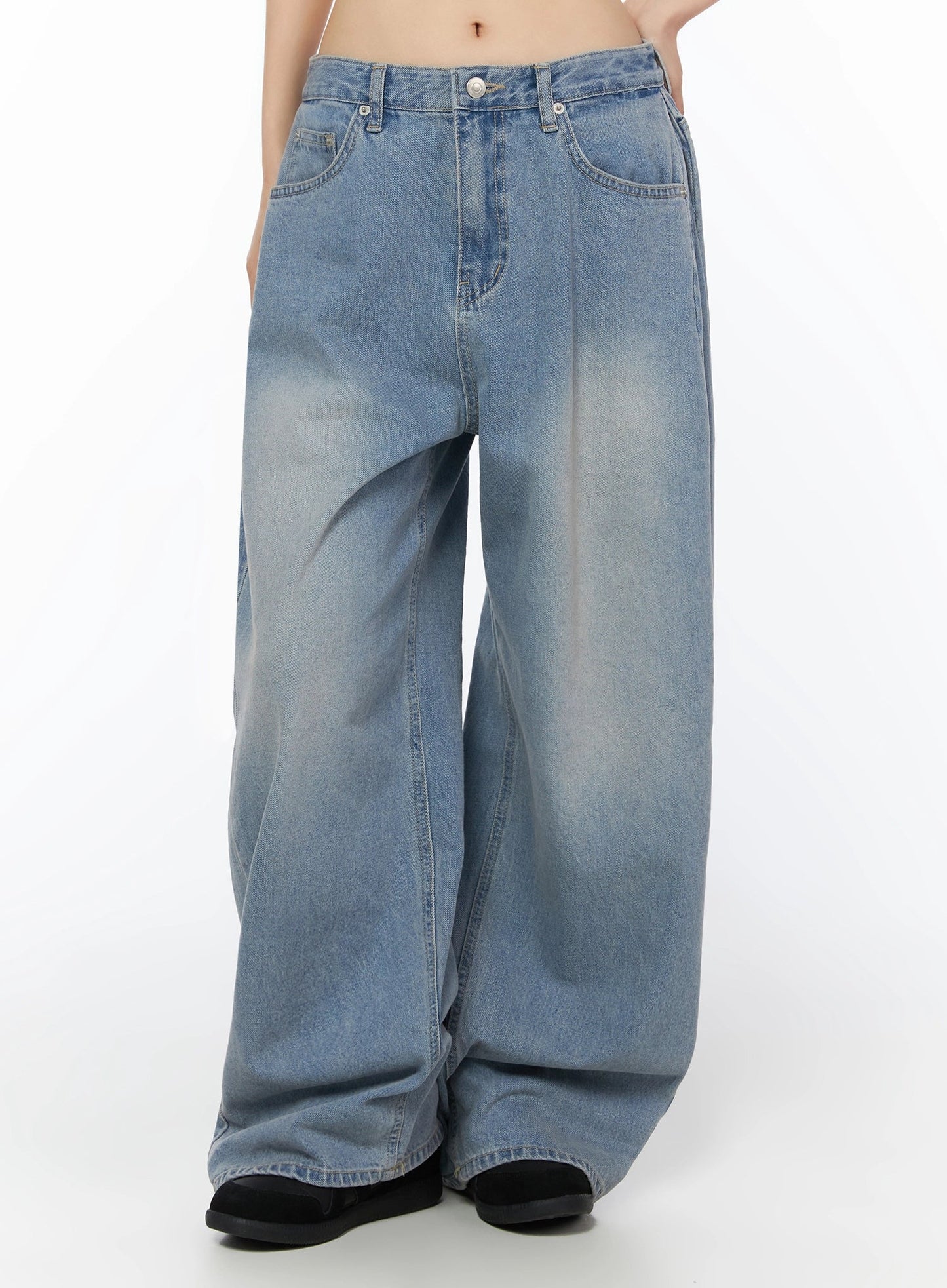 Coleen Side Pleat Baggy Jeans IL502