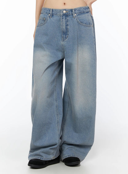 Coleen Side Pleat Baggy Jeans IL502