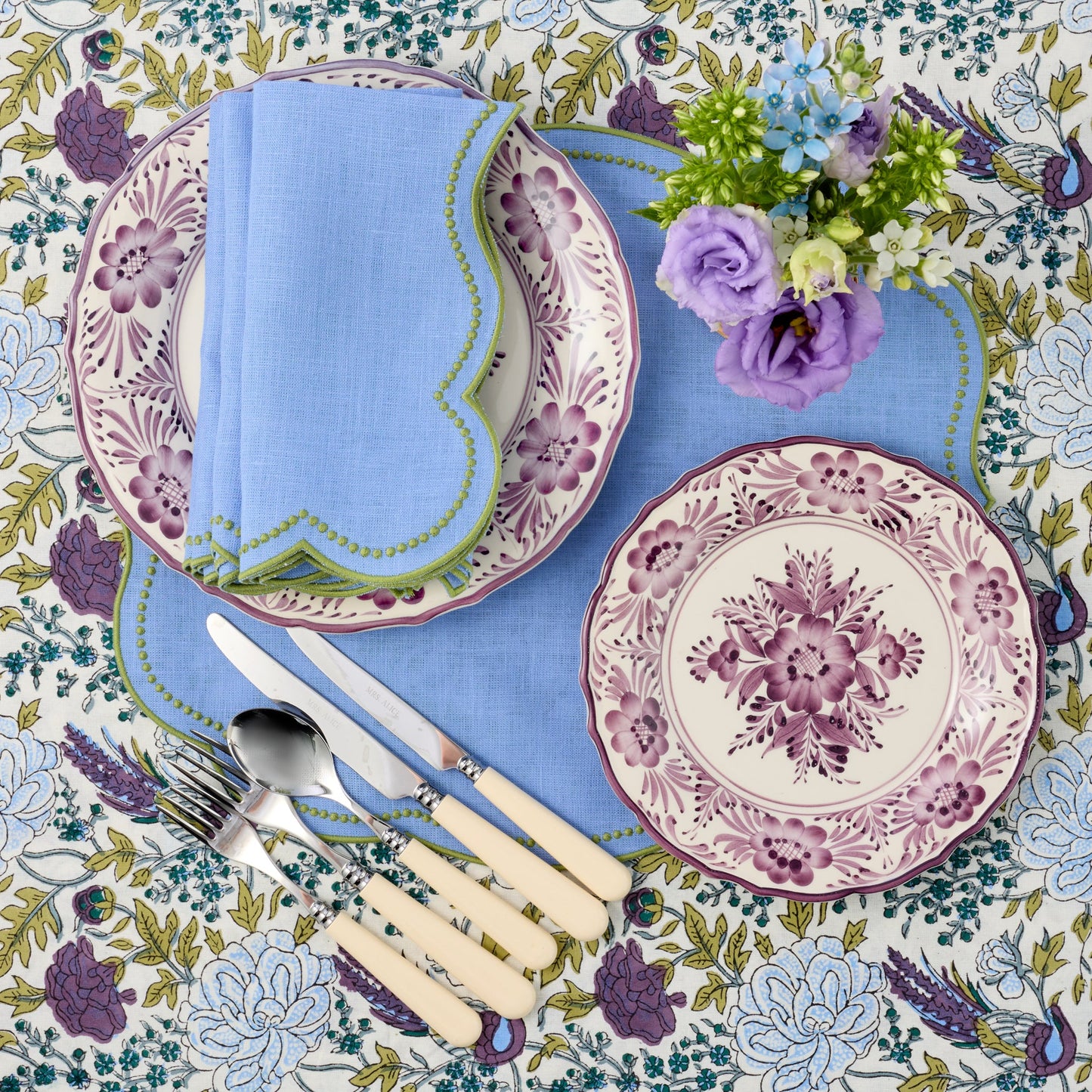 Bluebell & Green Eloise Linen Napkins (Set of 4)
