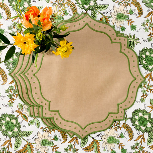 Sand & Green Celestria Placemats (Set of 4)